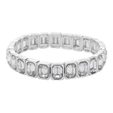 Emerald Cut Stone Stretch Evening Bracelet - Madeline Love - Flyclothing LLC