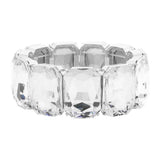 Emerald Cut Stone Stretch Evening Bracelet - Madeline Love - Flyclothing LLC