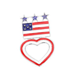 Enamel American USA Flag Open Heart Pin Brooch - Madeline Love - Flyclothing LLC