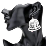 Stone Embellished Brass Metal Jingle Bell Dangle Earrings - Madeline Love - Flyclothing LLC