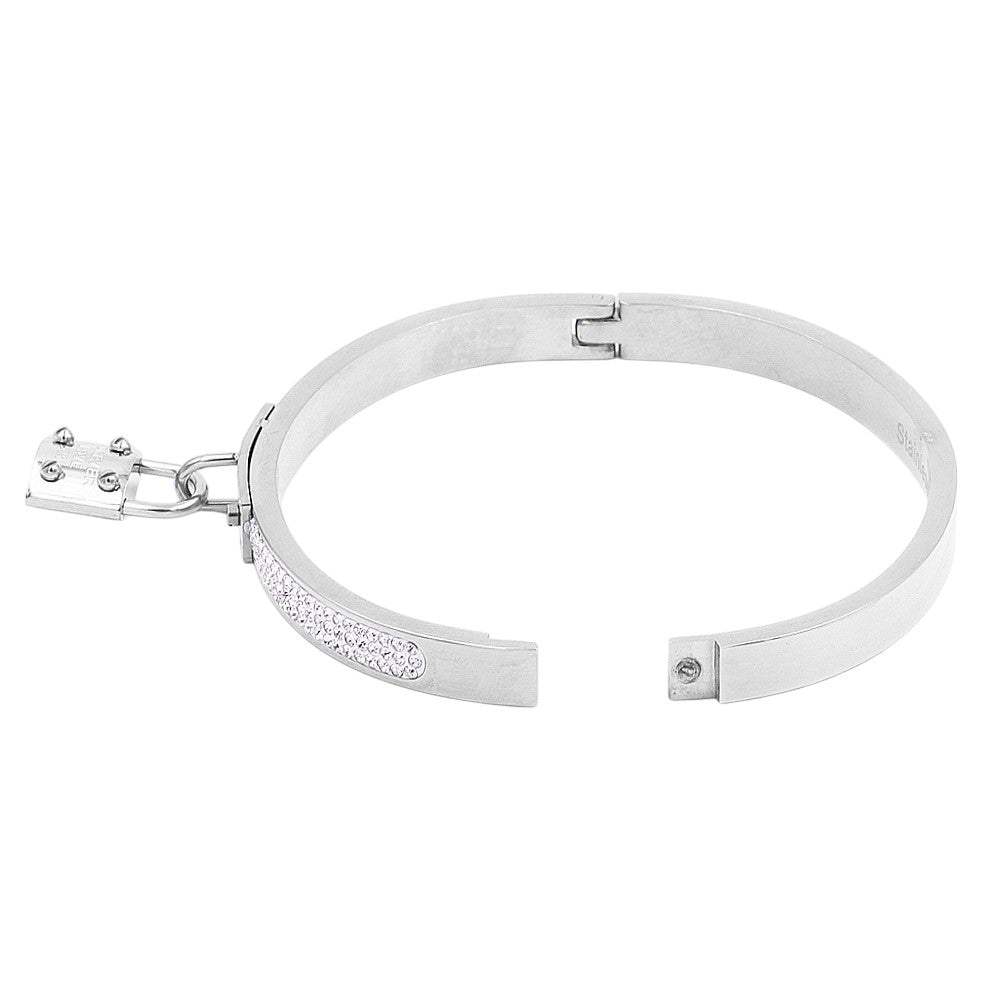 FOREVER LOVE Metal Lock Charm Stainless Steel Evening Bracelet - Madeline Love - Flyclothing LLC