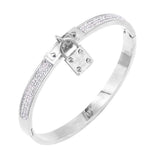 FOREVER LOVE Metal Lock Charm Stainless Steel Evening Bracelet - Madeline Love - Flyclothing LLC