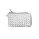 Faux Leather Basket Weave Flat Card Holder Wallet with Wristlet - Madeline Love - Flyclothing LLC