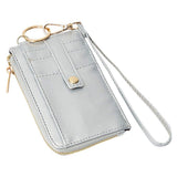 Faux Leather Basket Weave Flat Card Holder Wallet with Wristlet - Madeline Love - Flyclothing LLC
