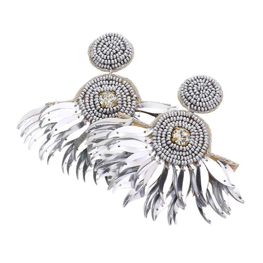 Felt Back Seed Beaded Boho Fringe Dangle Earrings - Madeline Love - Flyclothing LLC