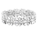 Floral Crystal Stretch Evening Bracelet - Madeline Love - Flyclothing LLC