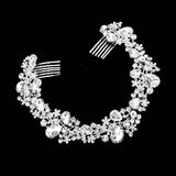 Floral Pave Glass Crystal Hair Comb - Madeline Love - Flyclothing LLC