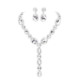 Glass Crystal Rhinestone Y Evening Necklace - Madeline Love - Flyclothing LLC