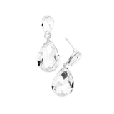 Glass Crystal Teardrop Dangle Earrings - Madeline Love - Flyclothing LLC