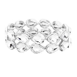 Glass Crystal Teardrop Stretch Evening Bracelet - Madeline Love - Flyclothing LLC