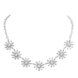 Glass Stone Embellished Flower Cluster Link Necklace - Madeline Love - Flyclothing LLC