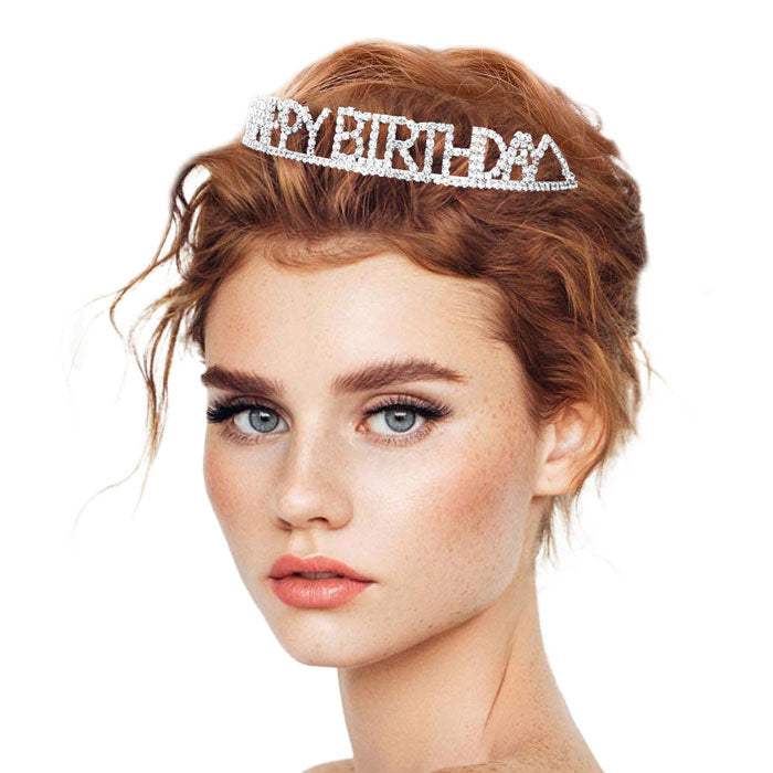Happy Birthday Rhinestone Pave Party Tiara - Madeline Love - Flyclothing LLC