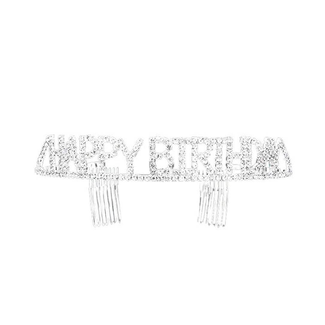 Happy Birthday Rhinestone Pave Party Tiara - Madeline Love - Flyclothing LLC