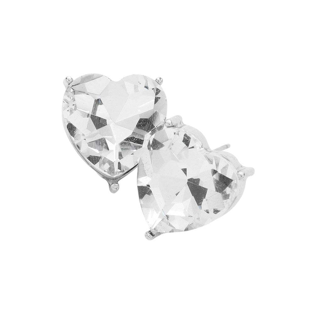 Heart Stone Evening Stud Earrings - Madeline Love - Flyclothing LLC