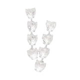 Heart Stone Link Dangle Evening Earrings - Madeline Love - Flyclothing LLC