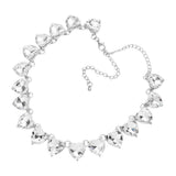 Heart Stone Link Evening Necklace Jewelry Set - Madeline Love - Flyclothing LLC