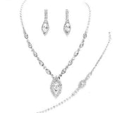 Marquise Rhinestone Necklace Jewelry Set - Madeline Love - Flyclothing LLC