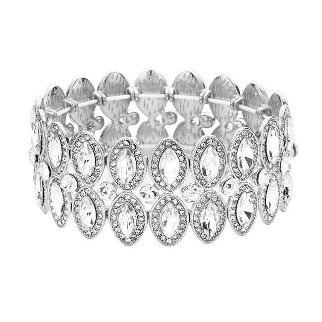 Marquise Stone Accented Stretch Evening Bracelet - Madeline Love - Flyclothing LLC