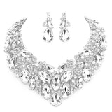 Marquise Stone Cluster Accented Evening Necklace - Madeline Love - Flyclothing LLC