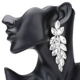 Marquise Stone Cluster Vine Dangle Evening Earrings - Madeline Love - Flyclothing LLC