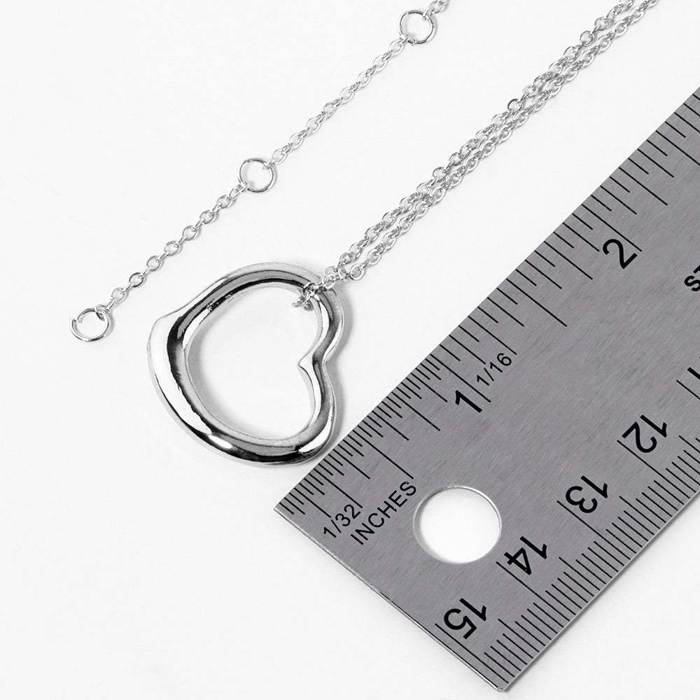 Metal Heart Cut out Pendant Necklace - Madeline Love - Flyclothing LLC