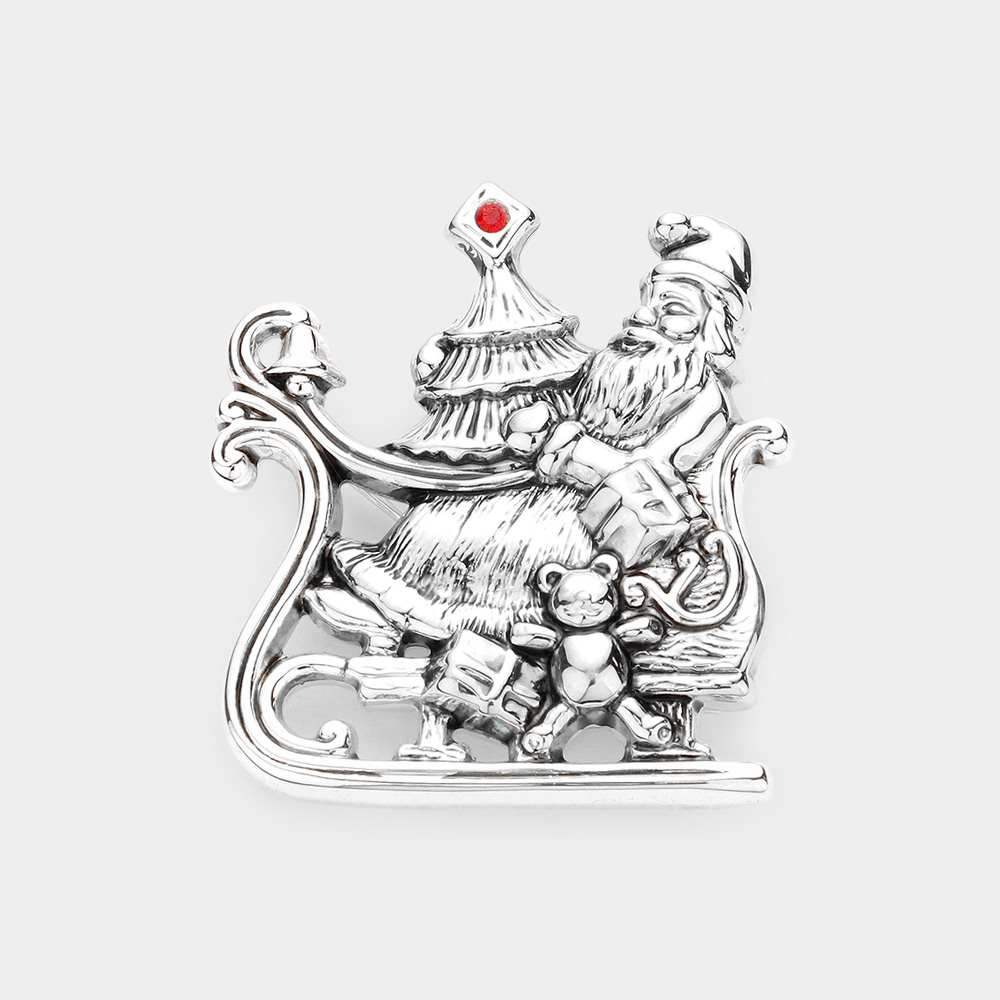 Metal Santa Claus Pin Brooch Pendant - Madeline Love - Flyclothing LLC