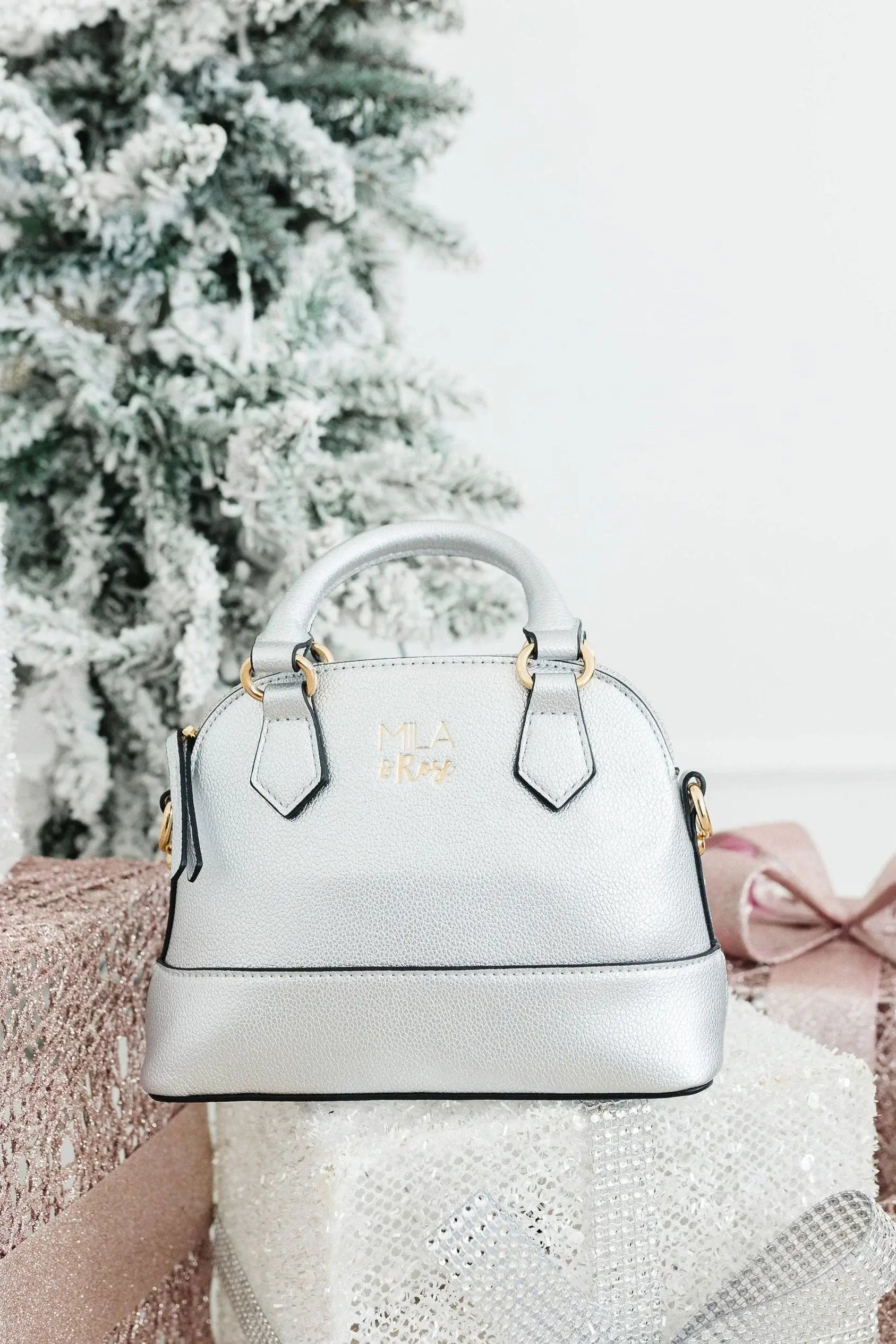 SALE Silver Metallic Girl's Crossbody Purse - Mila & Rose ® - Flyclothing LLC
