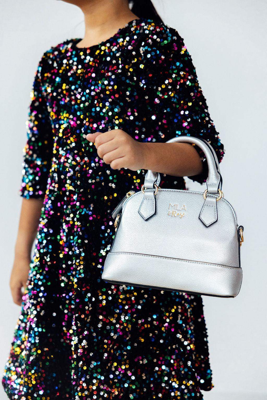 SALE Silver Metallic Girl's Crossbody Purse - Mila & Rose ® - Flyclothing LLC