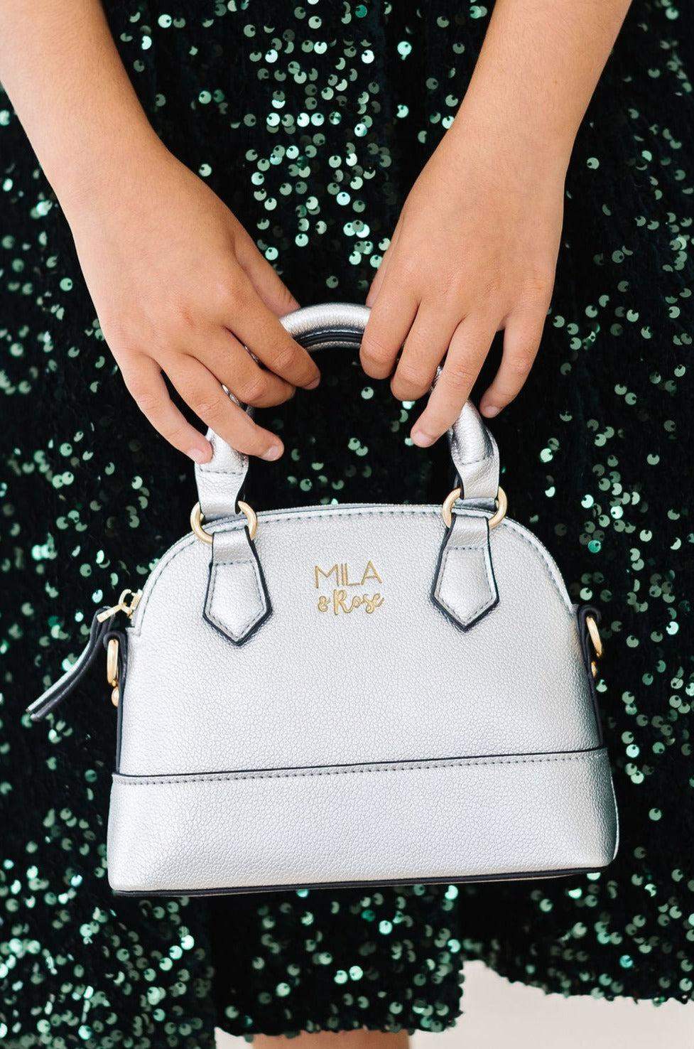 SALE Silver Metallic Girl's Crossbody Purse - Mila & Rose ® - Flyclothing LLC