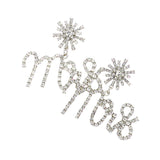 MRS Rhinestone Embellished Message Dangle Earrings - Madeline Love - Flyclothing LLC