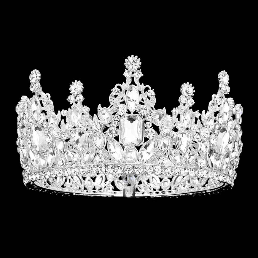 Multi Stone Cluster Crown Tiara - Madeline Love - Flyclothing LLC