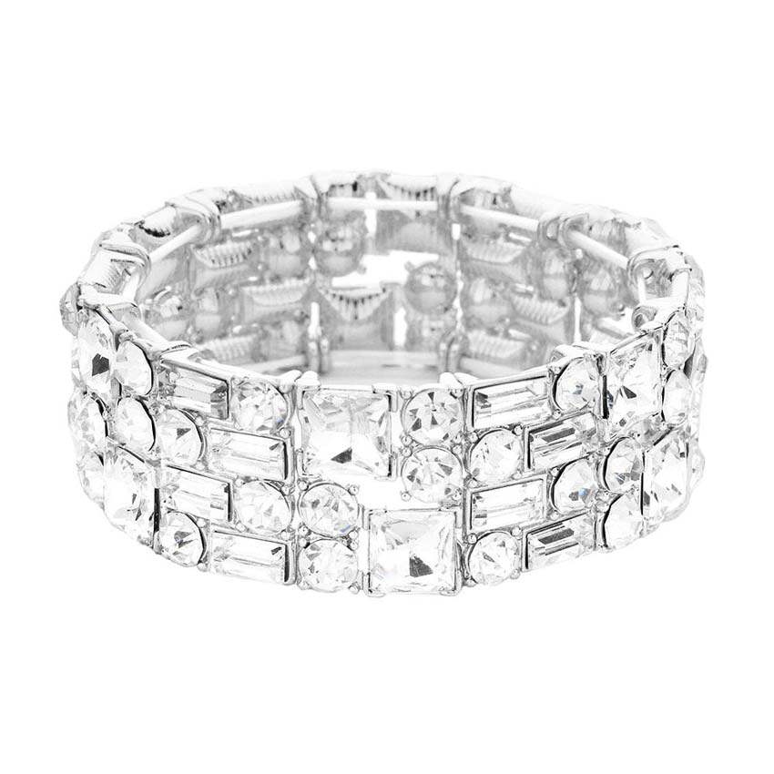 Multi Stone Stretch Evening Bracelet - Madeline Love - Flyclothing LLC