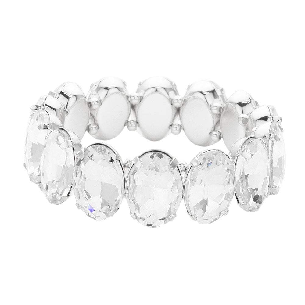 Oval Stone Stretch Evening Bracelet - Madeline Love - Flyclothing LLC