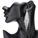Pave Crystal Rhinestone Fringe Evening Earrings - Madeline Love - Flyclothing LLC