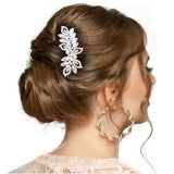 Pearl Marquise Stone Accented Leaf Hair Comb - Madeline Love - Flyclothing LLC