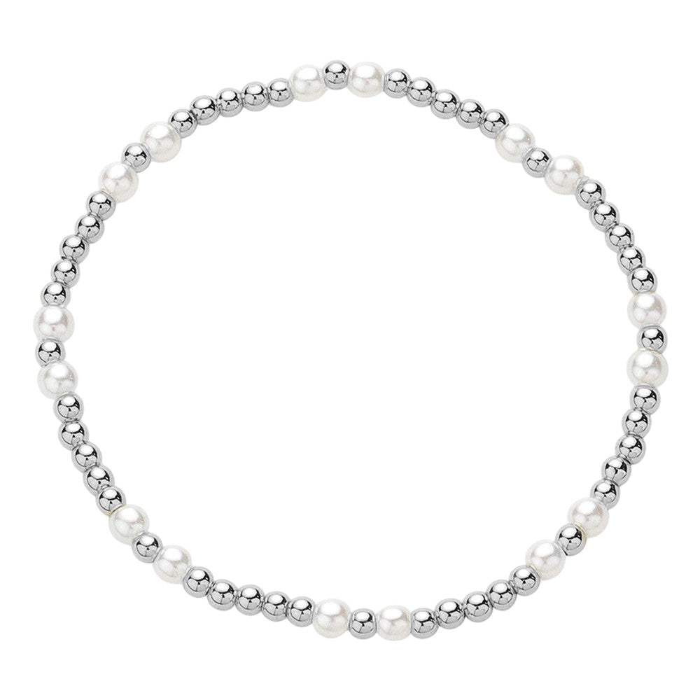 Pearl Stainless Steel Ball Beaded Stretch Bracelet - Madeline Love - Flyclothing LLC