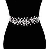 Marquise Crystal Floral Rhinestone Wedding Belt Headband - Madeline Love - Flyclothing LLC