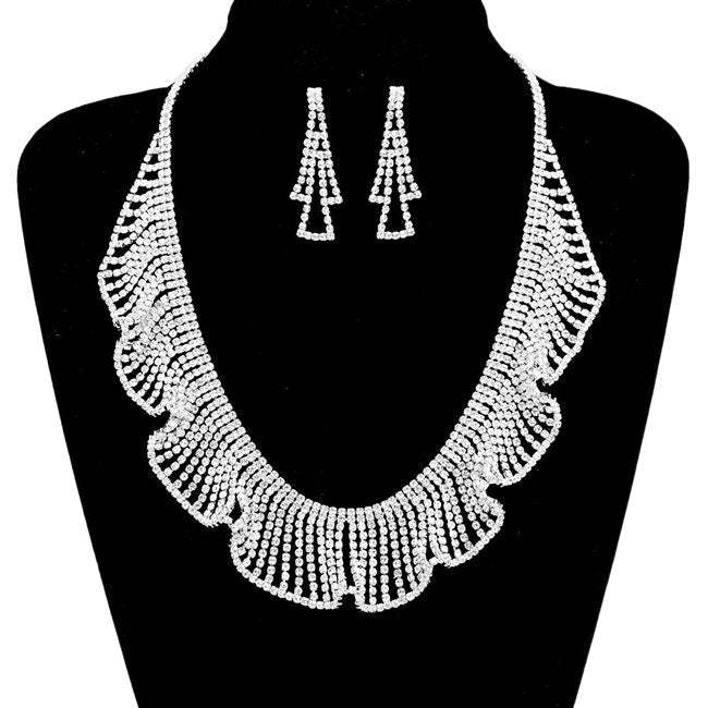 Rhinestone Crystal Bib Necklace - Madeline Love - Flyclothing LLC