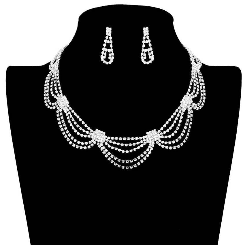 Rhinestone Pave Collar Necklace - Madeline Love - Flyclothing LLC