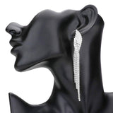 Rhinestone Pave Fringe Down Evening Earrings - Madeline Love - Flyclothing LLC