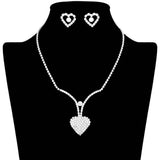 Rhinestone Paved Heart Necklace - Madeline Love - Flyclothing LLC