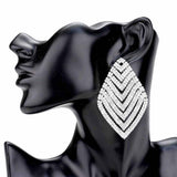 Rhinestone V Shape Rhombus Evening Earrings - Madeline Love - Flyclothing LLC