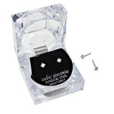 3mm Round Cut Crystal Cubic Zirconia CZ Earrings Clear Box - Madeline Love - Flyclothing LLC