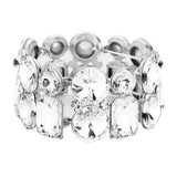 Round Emerald Cut Stone Stretch Evening Bracelet - Madeline Love - Flyclothing LLC