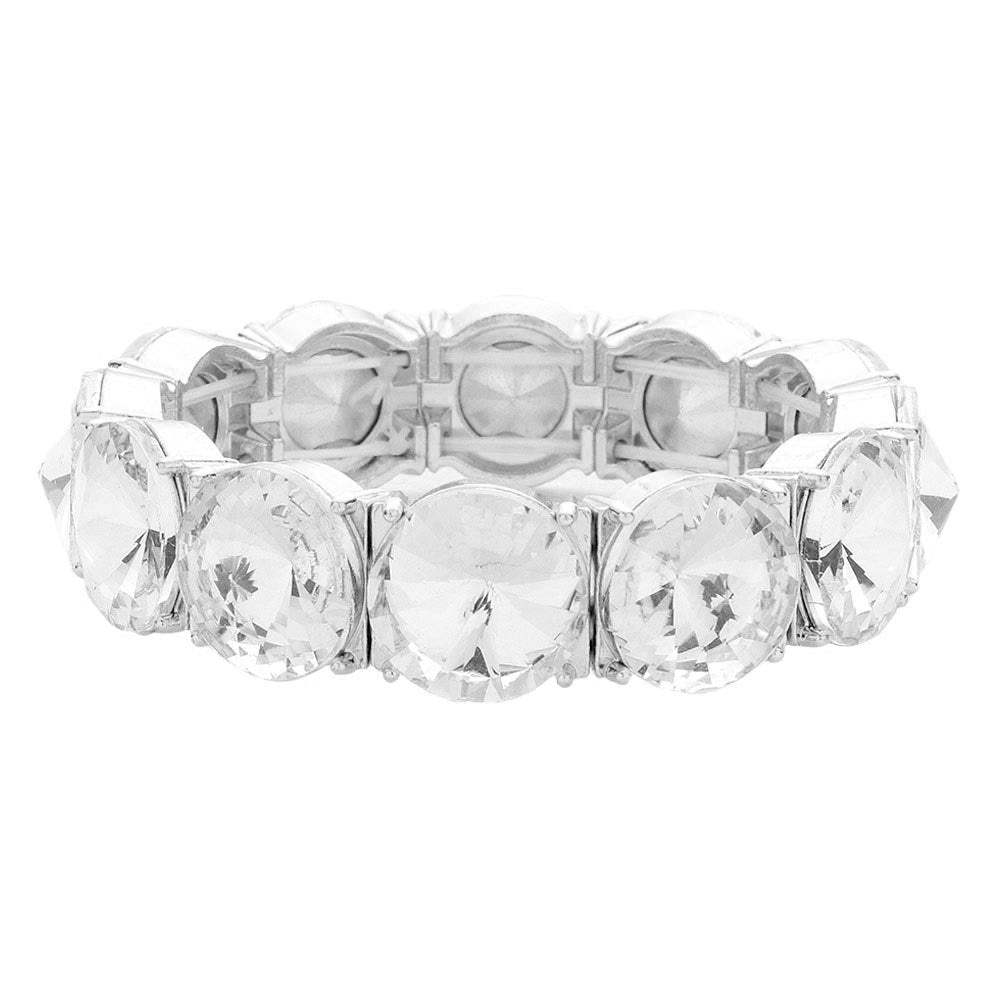 Round Stone Stretch Evening Bracelet - Madeline Love - Flyclothing LLC