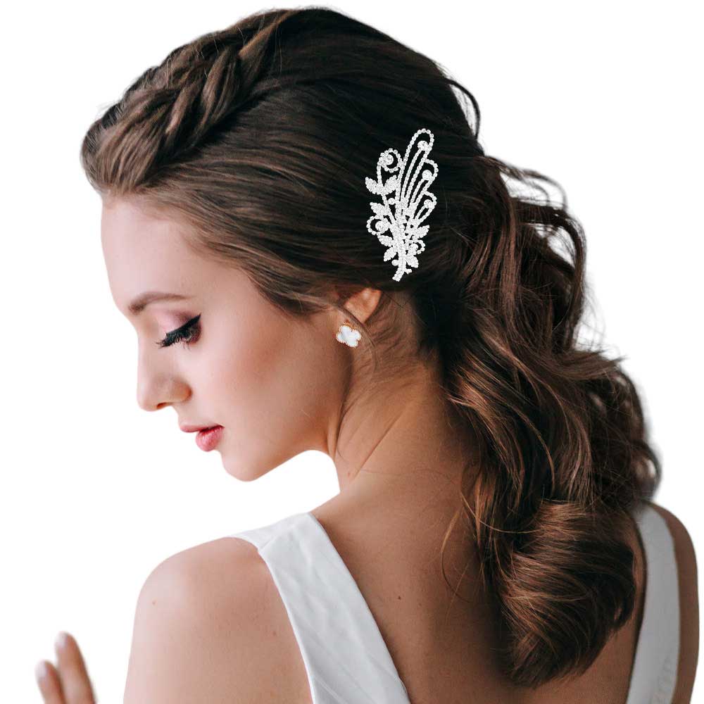 Round Teardrop Stone Accented Hair Comb - Madeline Love - Flyclothing LLC