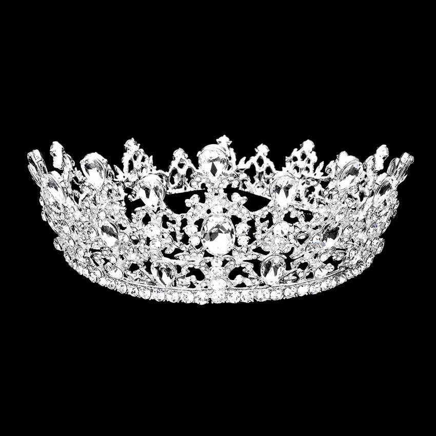 Round Teardrop Stone Accented Princess Tiara - Madeline Love - Flyclothing LLC