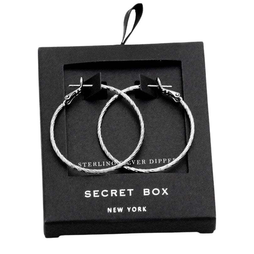 Secret Box Textured Gold Dipped Hoop Earrings - Madeline Love - Flyclothing LLC