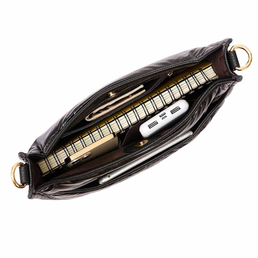 Solid Quilted Shiny Puffer Crossbody Bag - Madeline Love - Flyclothing LLC