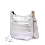 Solid Quilted Shiny Puffer Crossbody Bag - Madeline Love - Flyclothing LLC
